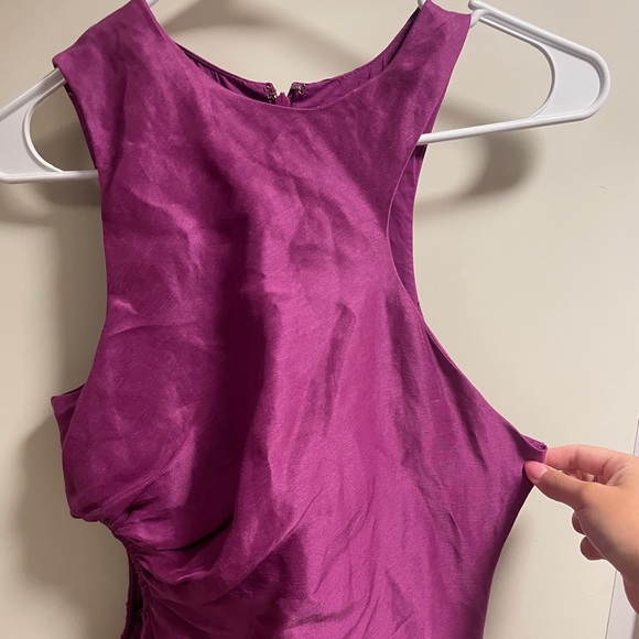 AJE Chateau Cut Out Dress in Fuchsia - Picture 7 of 10
